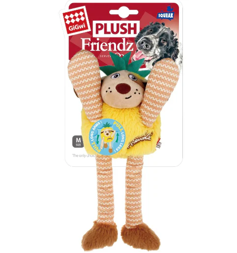 GiGwi_Plush_Friendz_Long_Dog_Toy_Pineapple_Dog