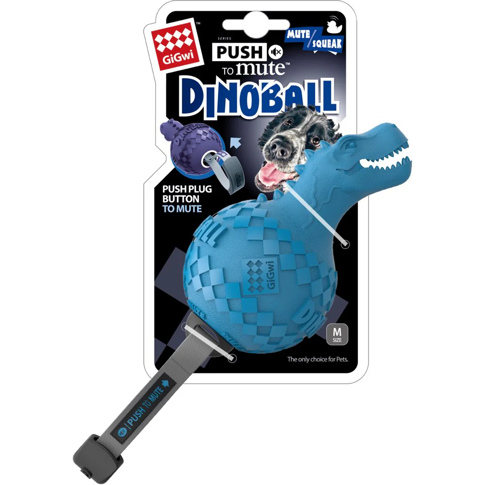gigwi-push-to-mute-dinoball-t-rex-dog-toy-light-blue