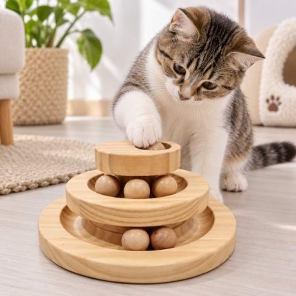 Juguete gato interactivo madera R125